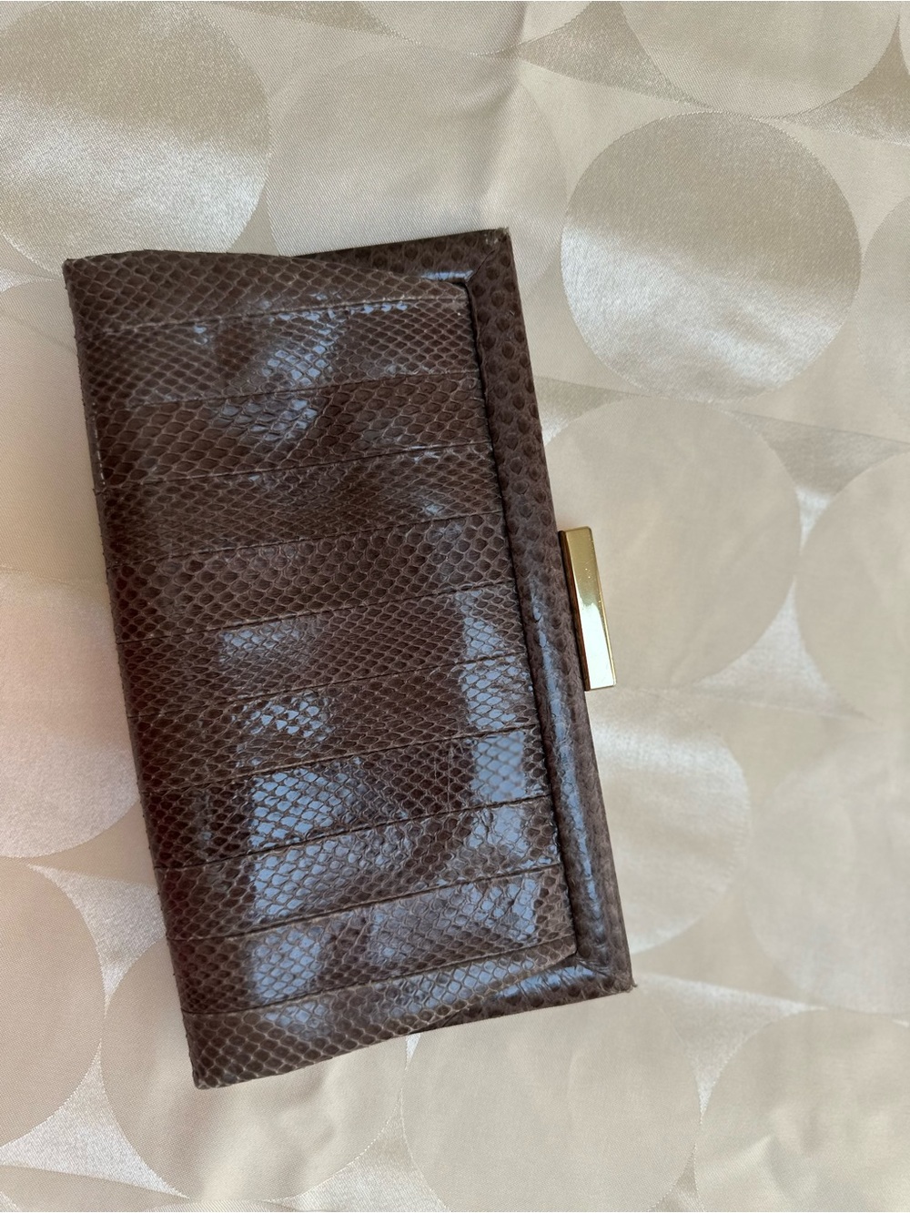 Anya Hindmarch Lizzard skin Brown Leather Clutch
